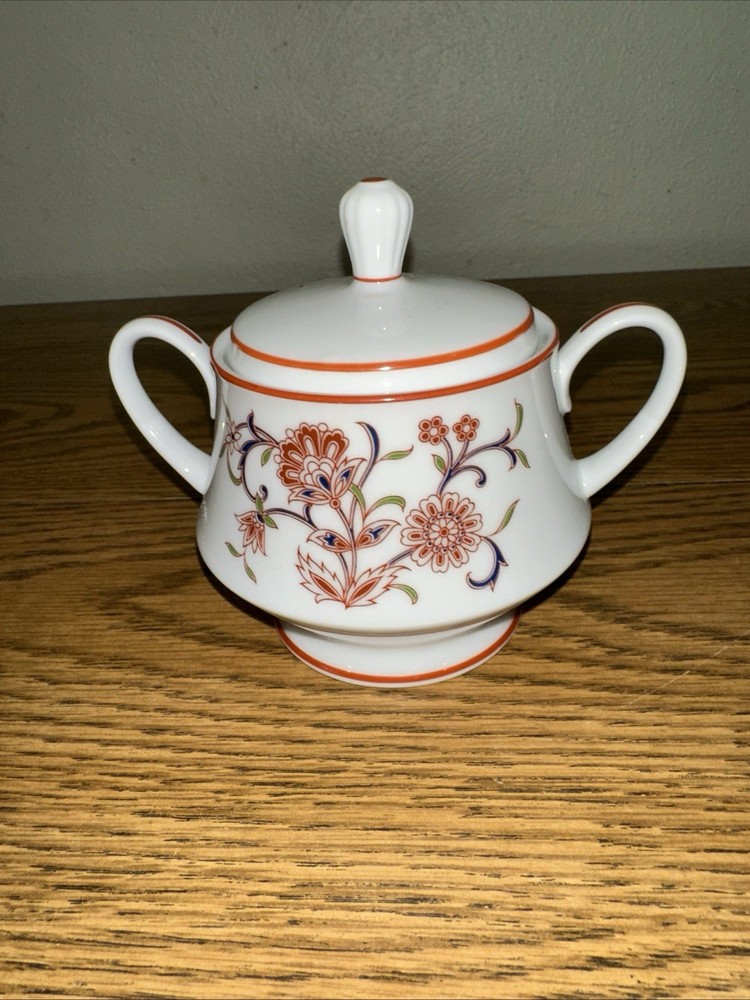 Vintage Noritake Firedance Sugar Bowl & Lid