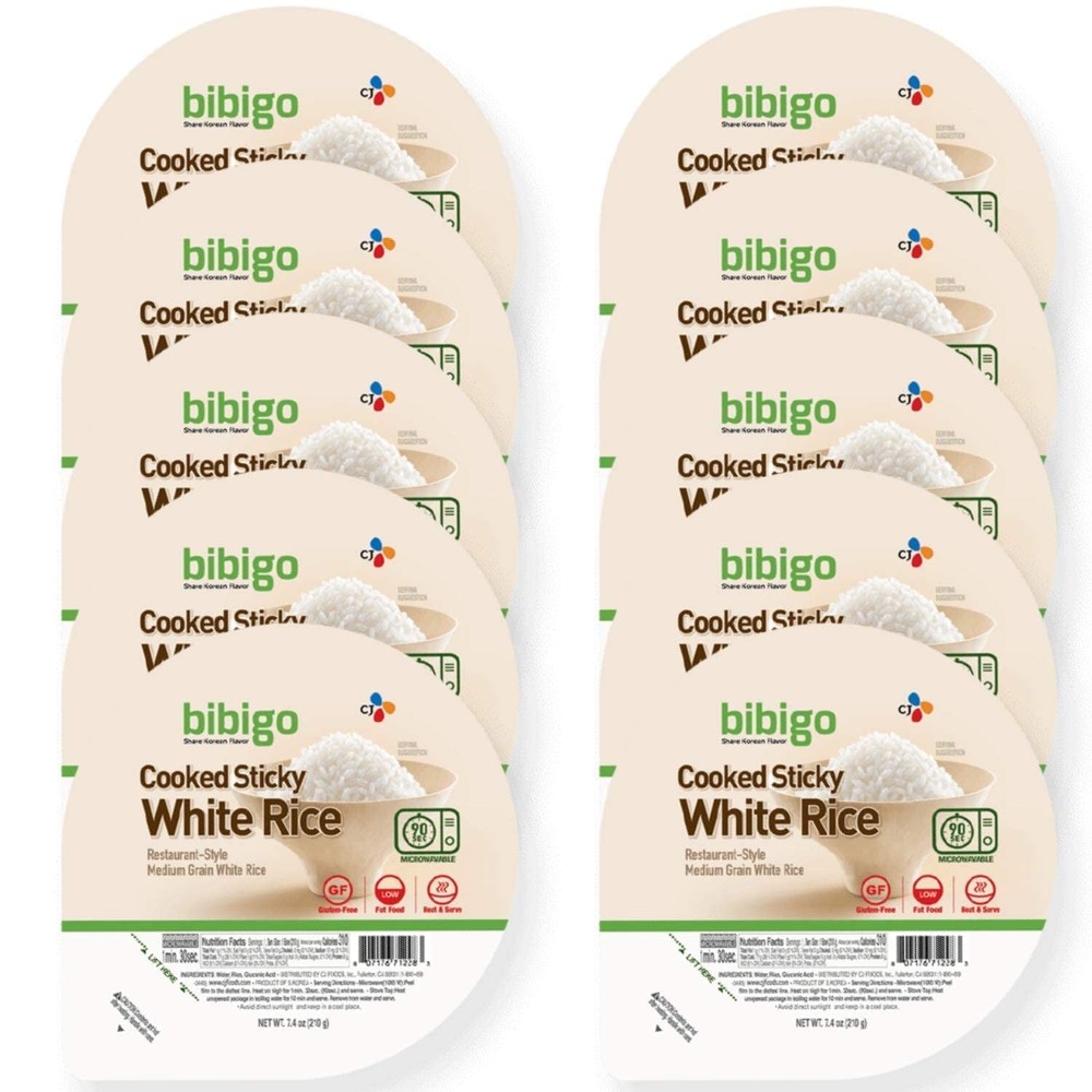 Cooked Sticky White Rice Bowls, Medium Grain, 7.4 oz, 12 ct