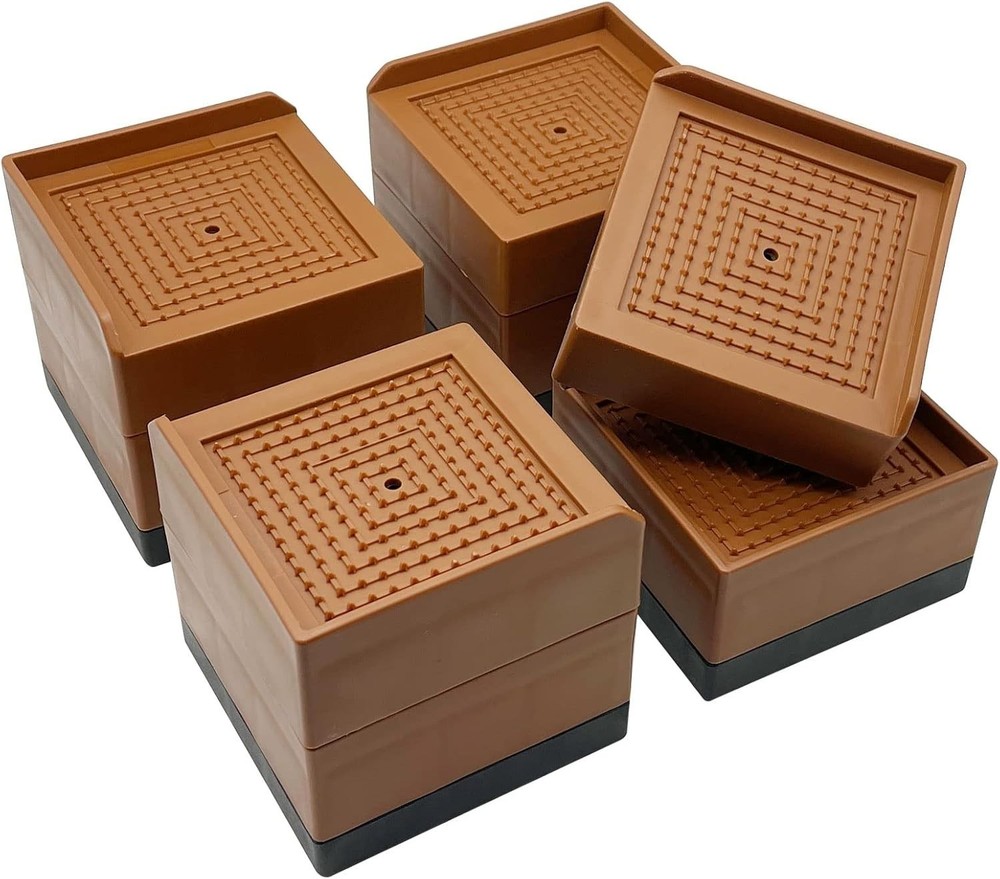 Heavy Duty Bed Risers & Furniture Elevators – 1300 lbs Support, 4 Pack