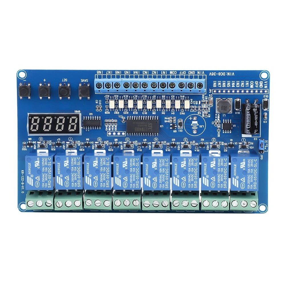 Multifunction Relay, 8-36V 8-Channel Multifunction Time Delay Relay Interface...