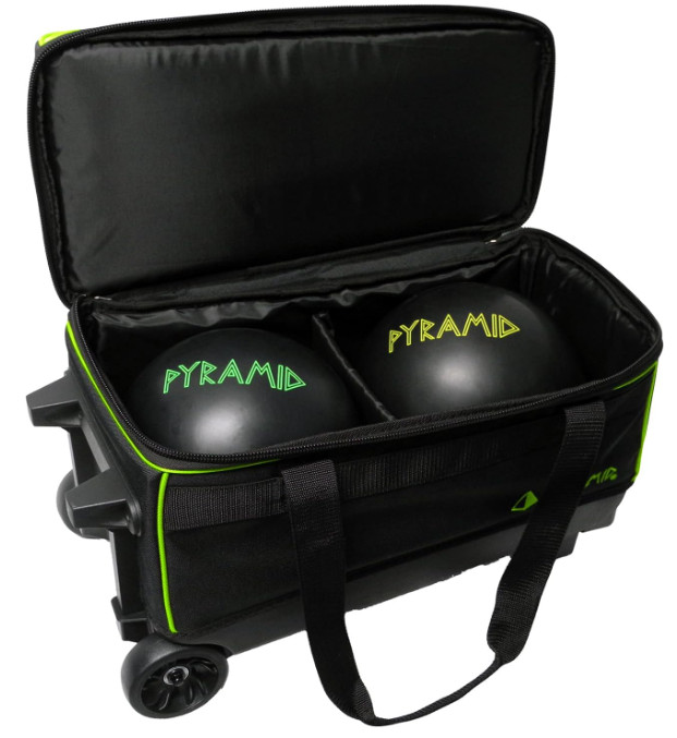 Prime Double Roller 2-Ball Bowling Bag w/ Shoe Compartment & Locking Handle