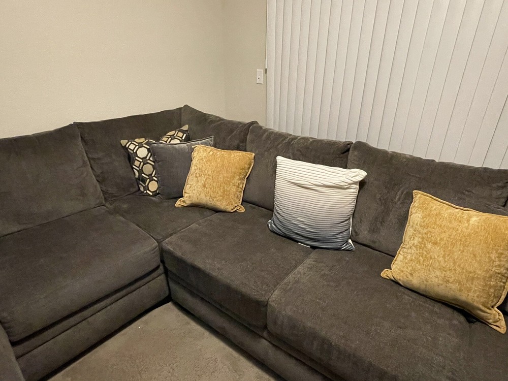 2-piece sectional couch with throw pillows! 