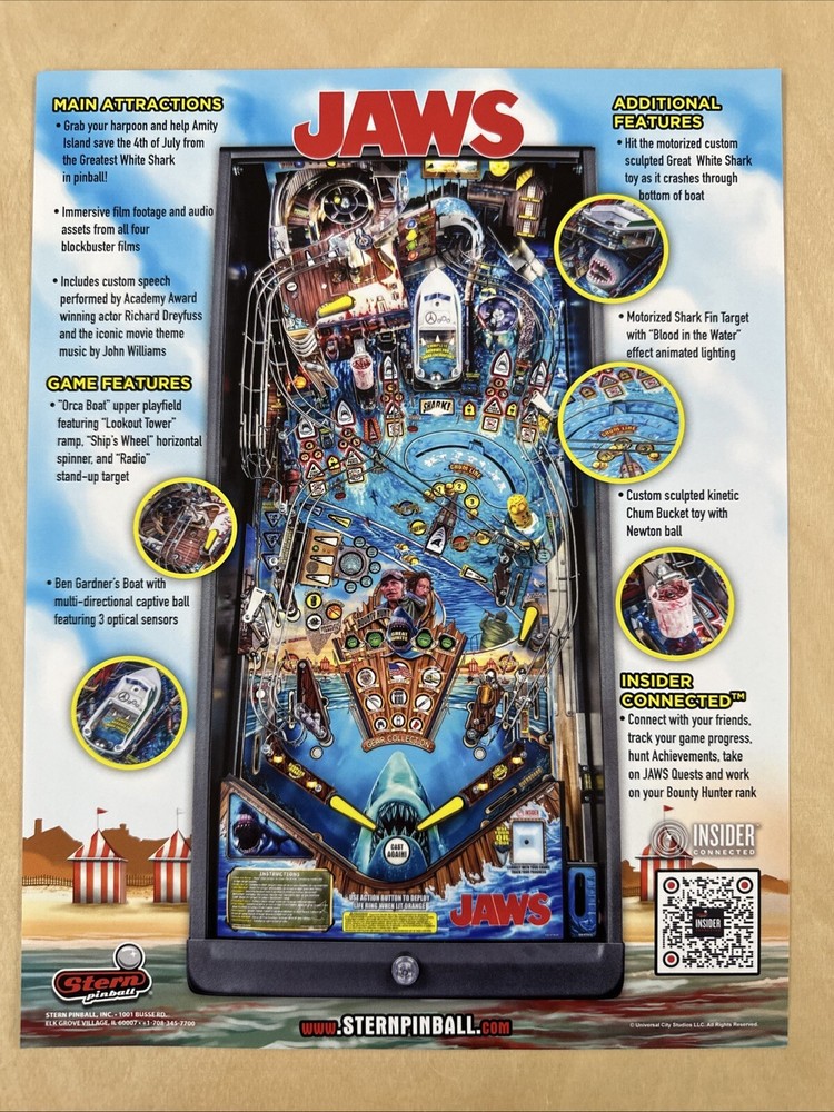 Stern Jaws Premium Pinball Flyer