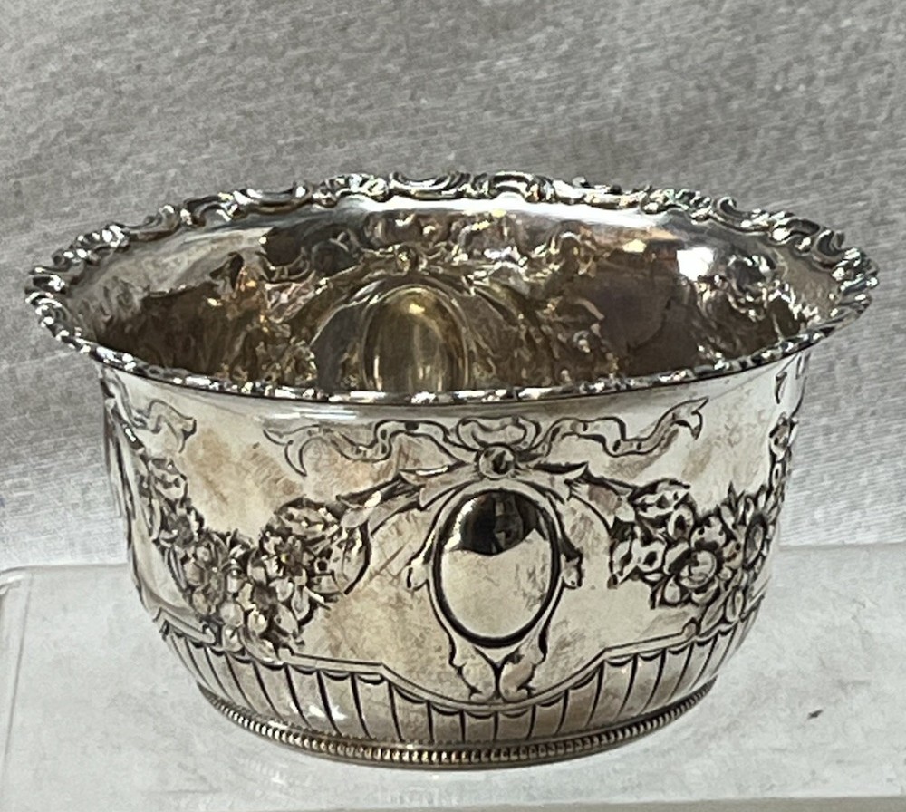 Gorham Sterling Floral Garland Candy Dish Monogram