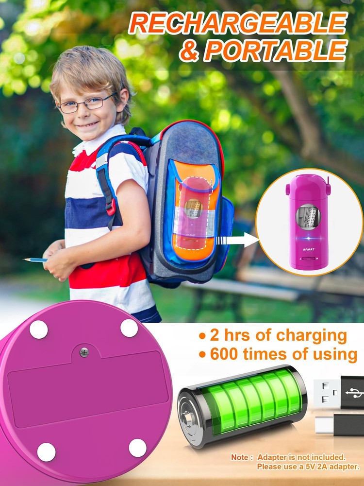 AFMAT Electric Pencil Sharpener, Fully Automatic Sharpener for Pink