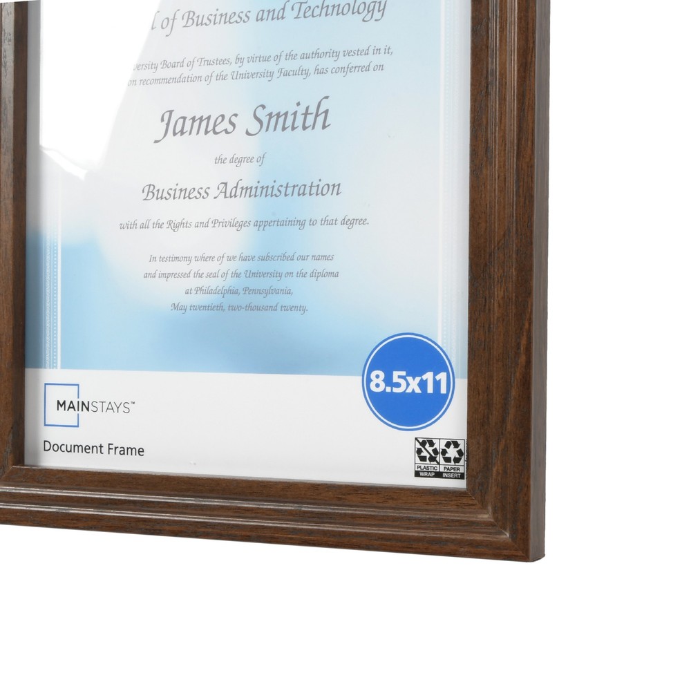 8.5x11 Picture Frame Walnut Document Frame Wall/Tabletop Photo Frame