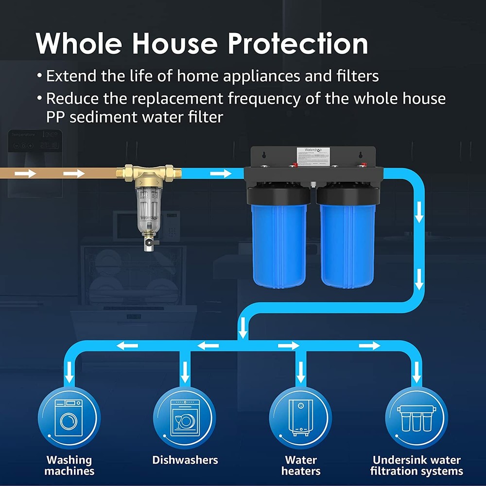 Waterdrop Backwash Spin Down Sediment Filter - Whole House Pre-Filtration System