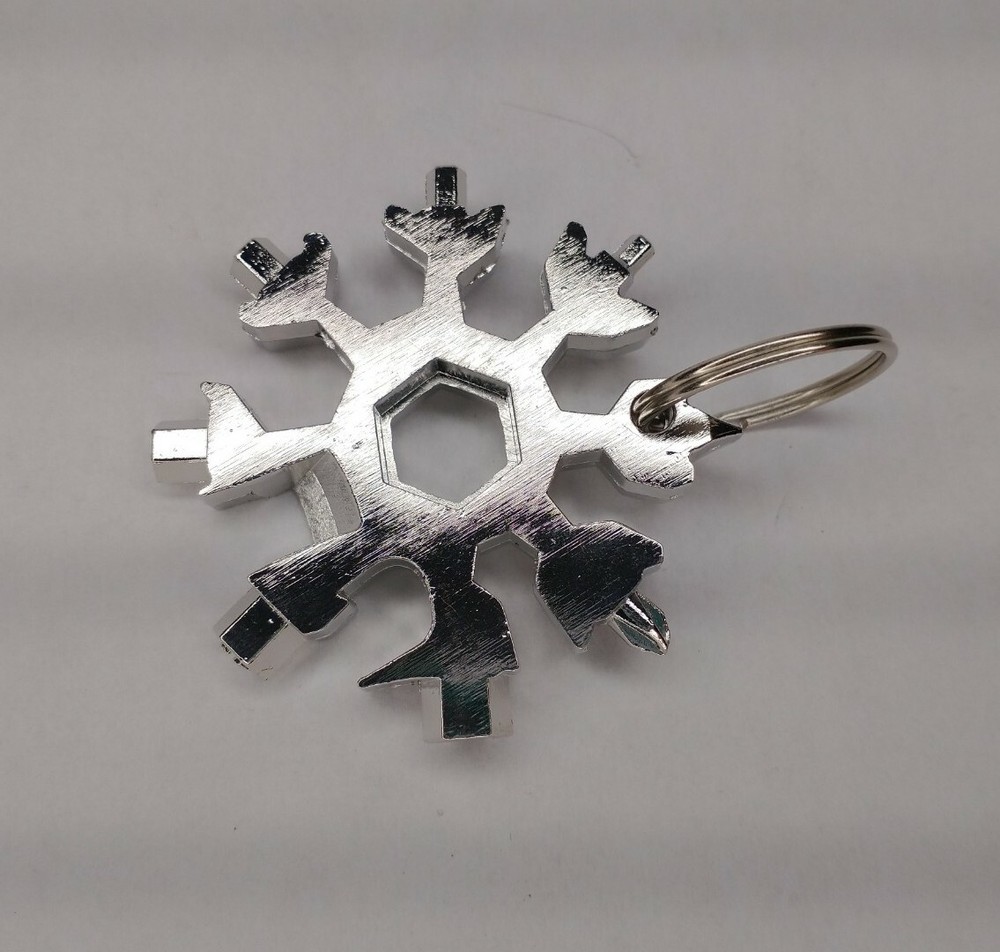 Snowflake Multi Tool Keychain Key Ring