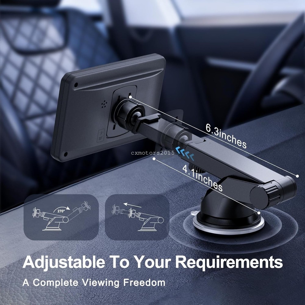 7-11" CarPlay Screen Suction Cup Mount 4-Tab Bracket Windshield Dashboard Holder