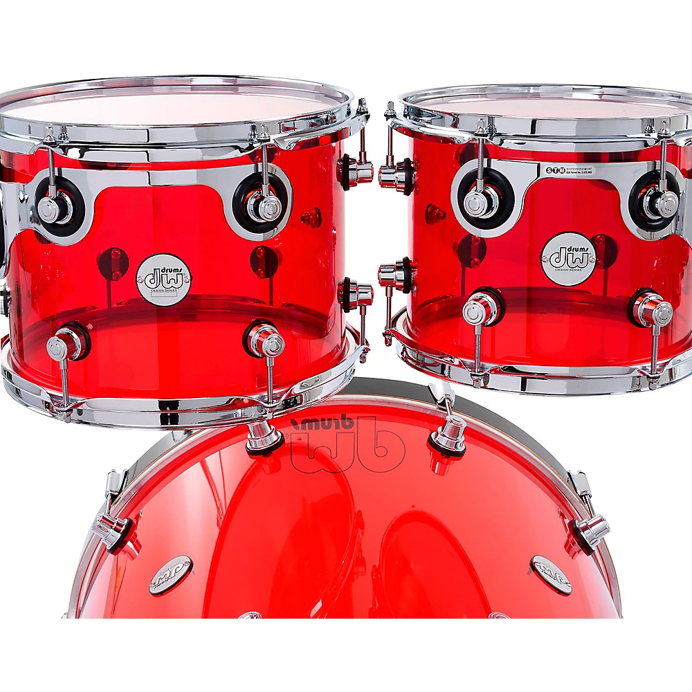 DW Design Series Acrylic 4-Piece Shell Pack Ruby Glass