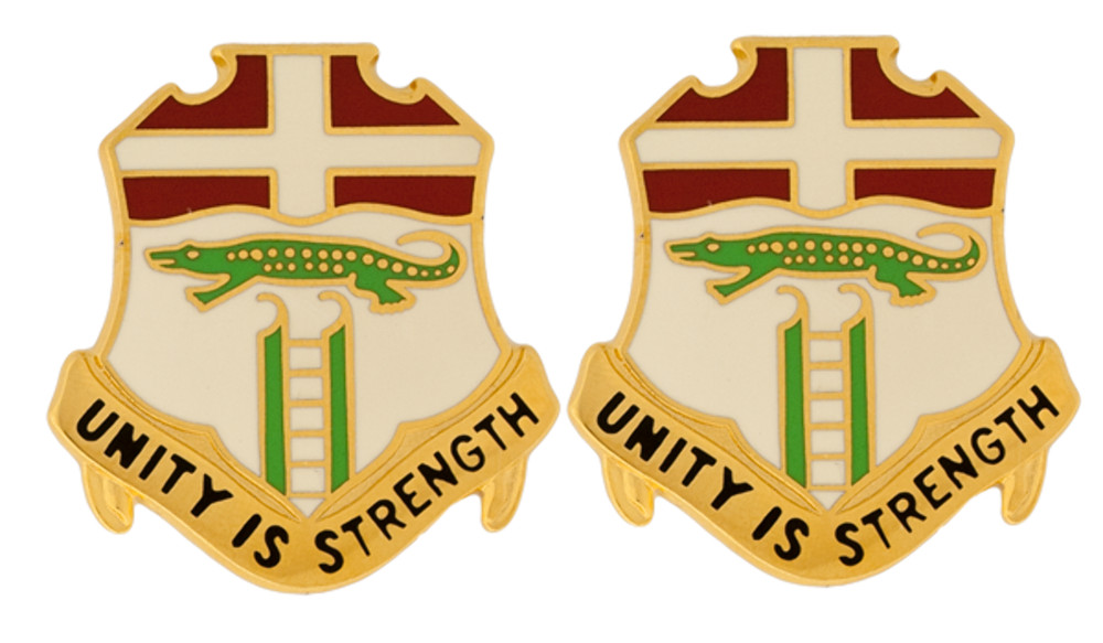 6th Infantry Unit Crest DUI - 1 PAIR - UNITY IS STRENGTH