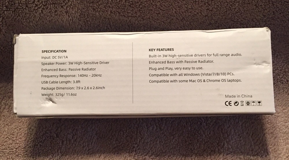 Computer Speaker For Laptop/USB Powered Desktop (Open Box)