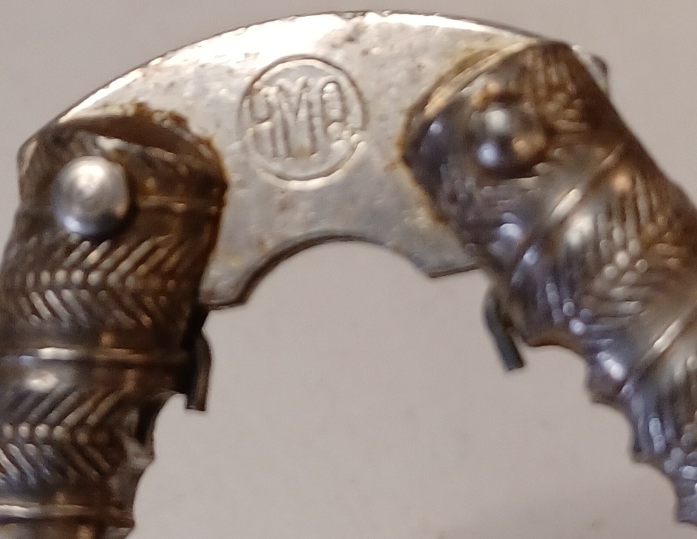 HMQ Silvertone Nutcracker Antique Italian Herringbone Pattern