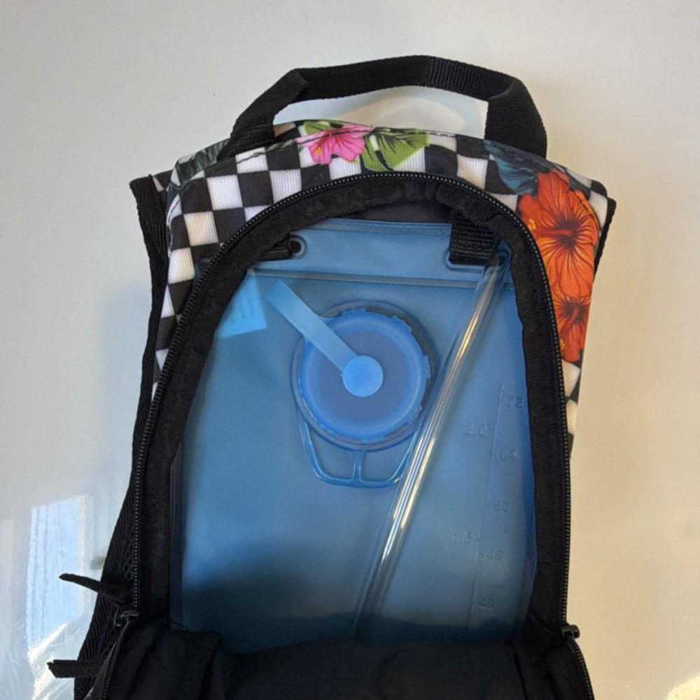 Rave Hydro Pack 2L New Hydration Pack Flowers Checkerboard