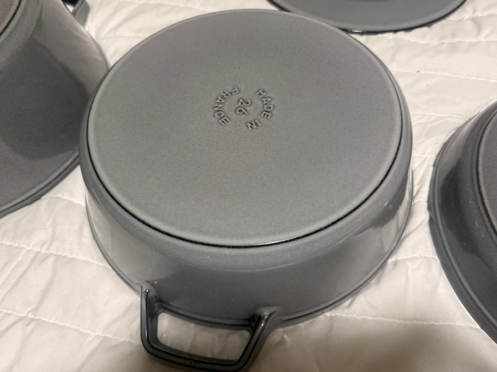 Staub Cast Iron 4-pc Stackable Set, Graphite Grey