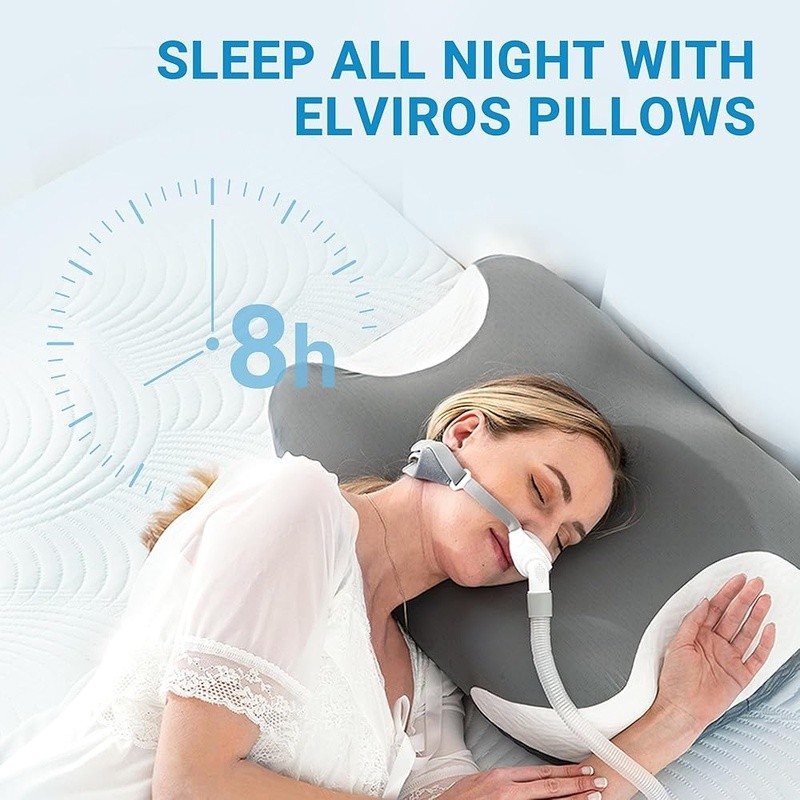 CPAP Neck Pillow Ergonomic Memory Foam Adjustable Height Side Sleepers Support