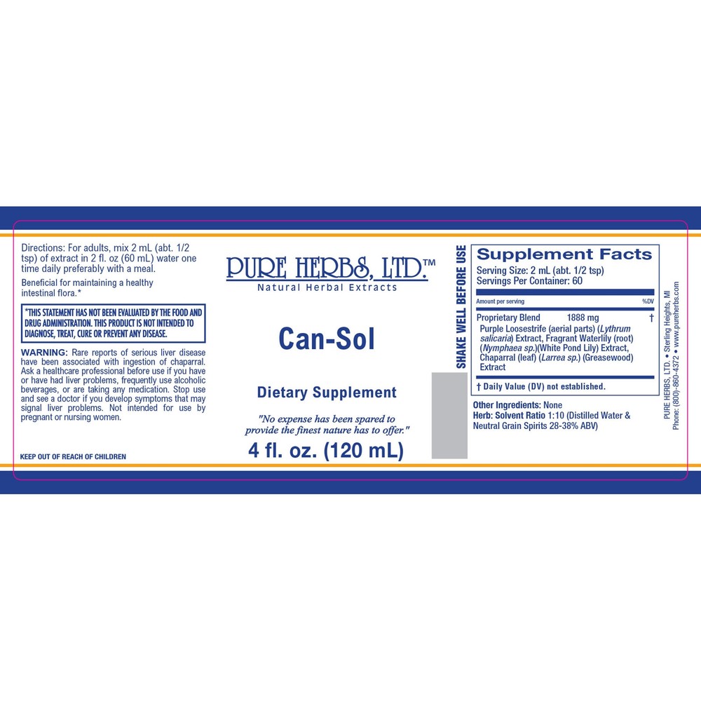 Pure Herbs: Can-Sol - 4 oz. - Original Formula
