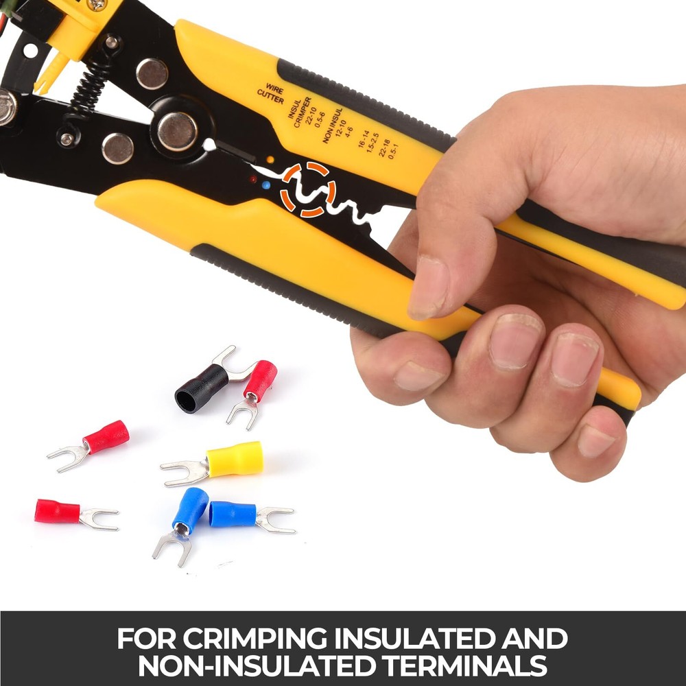 8" MultiPurpose Wire Stripper,Precision Wire Cutters,Crimper Tool For 24-10 AWG