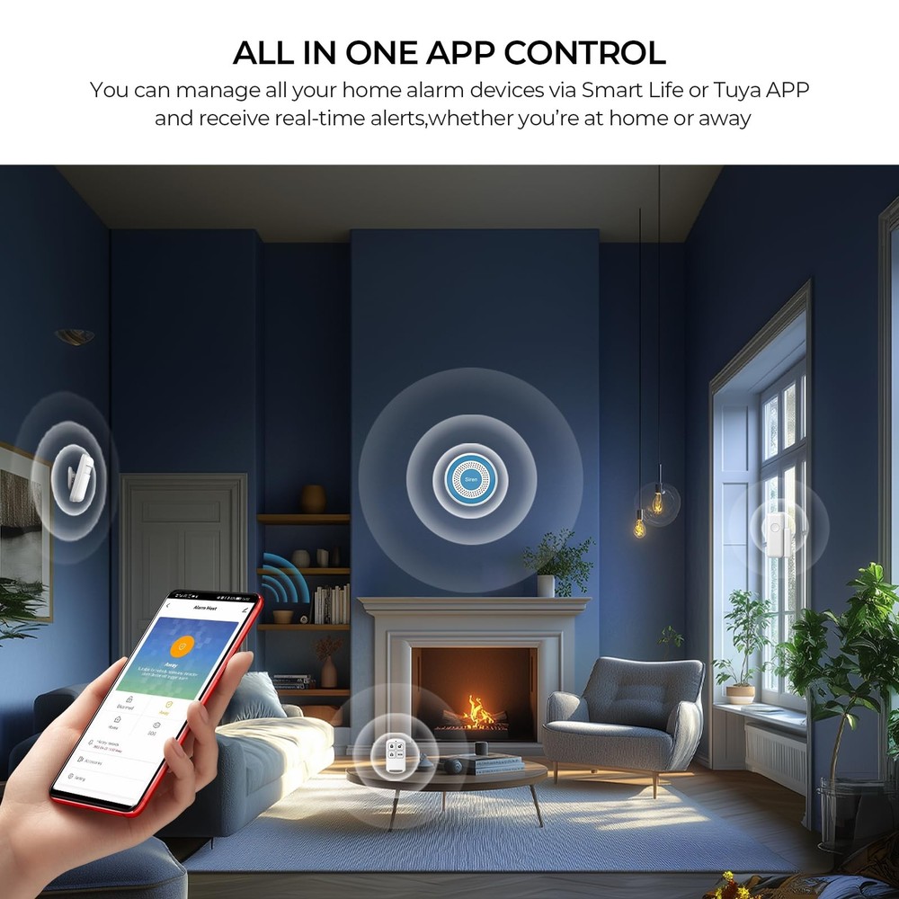 PGST Wireless Home Alarm System,Smart Security System with Tuya 8 PCS