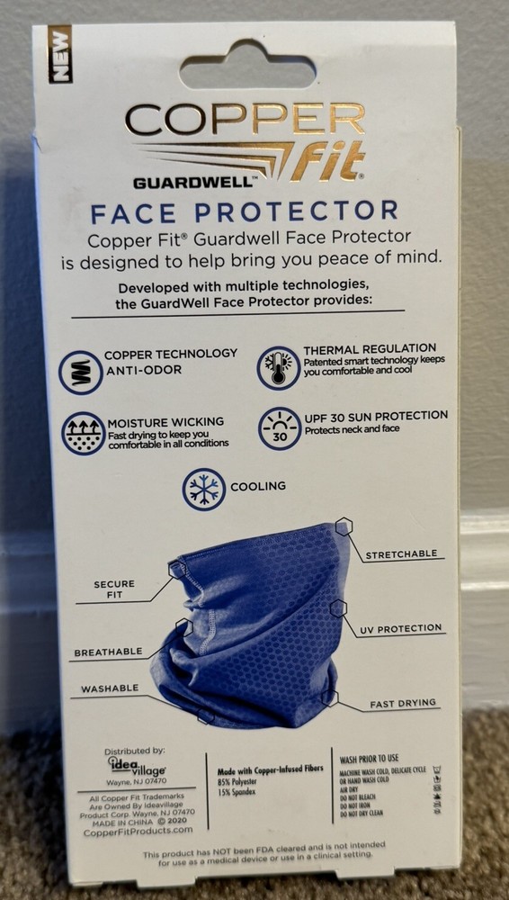 Copper Fit Youth Face Protector Blue One Size