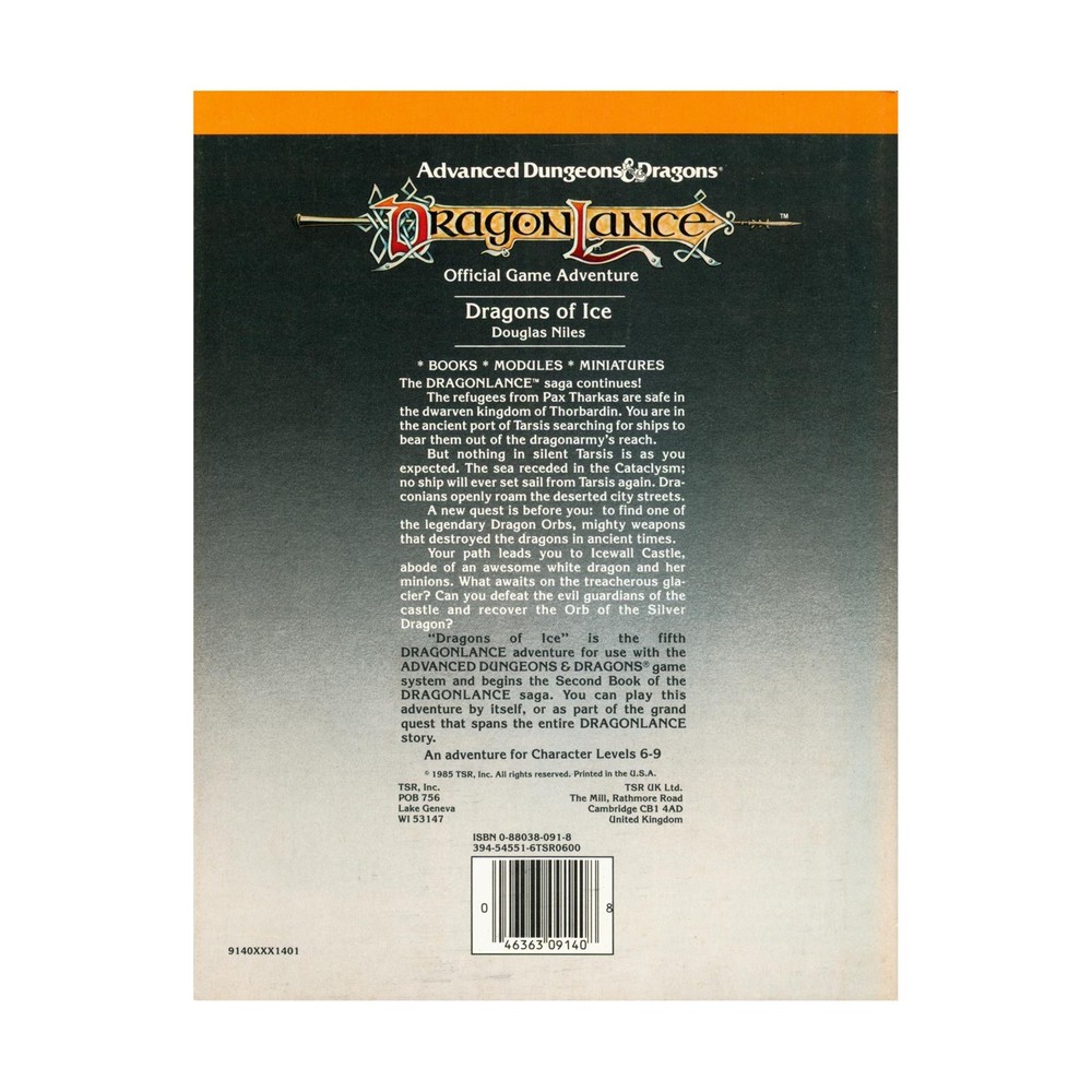 TSR Dragonlance Dragons of Ice Fair+