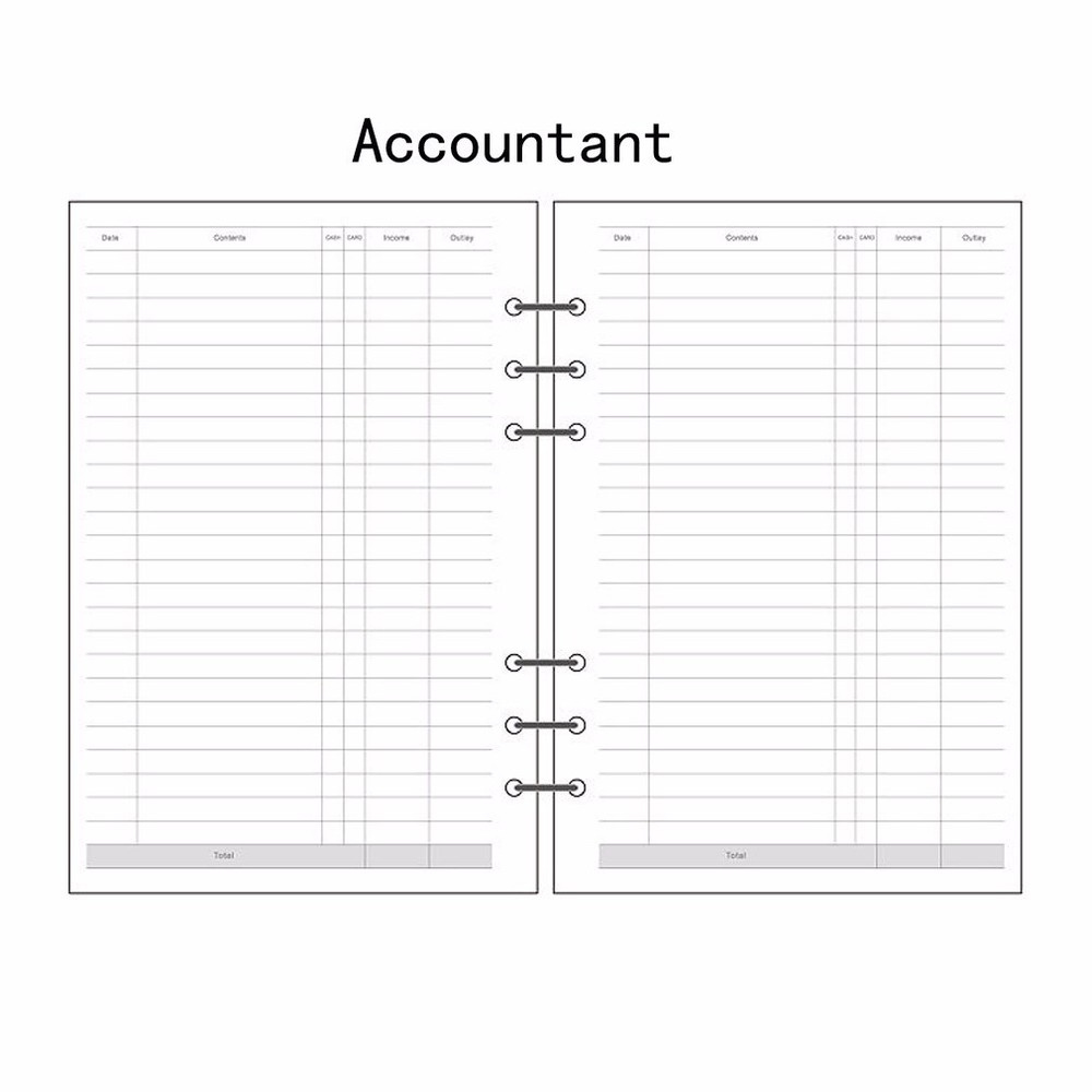 A5/A6 Accountant Planner Diary Insert Refill Schedule Organiser 45Sheets Note #B