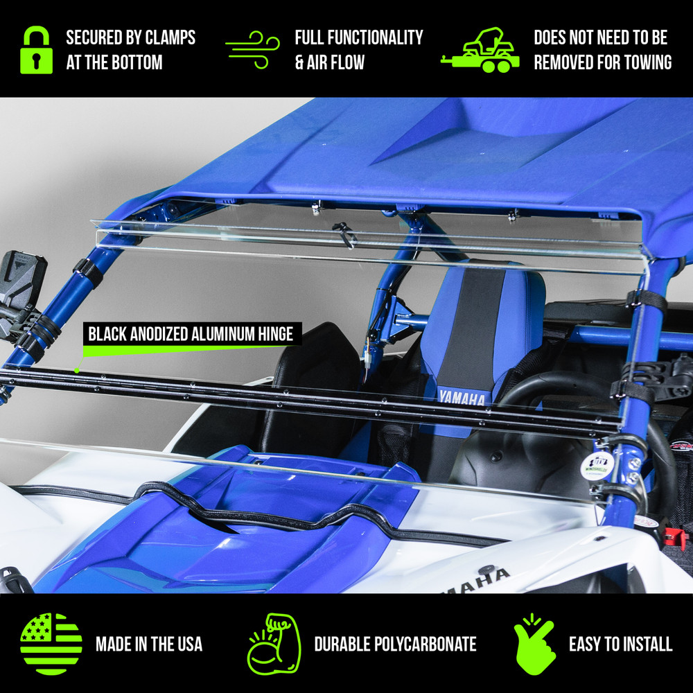TERRARIDER YAMAHA YXZ (2018 & OLDER) TILTING UTV WINDSHIELD - STD. 3/16"