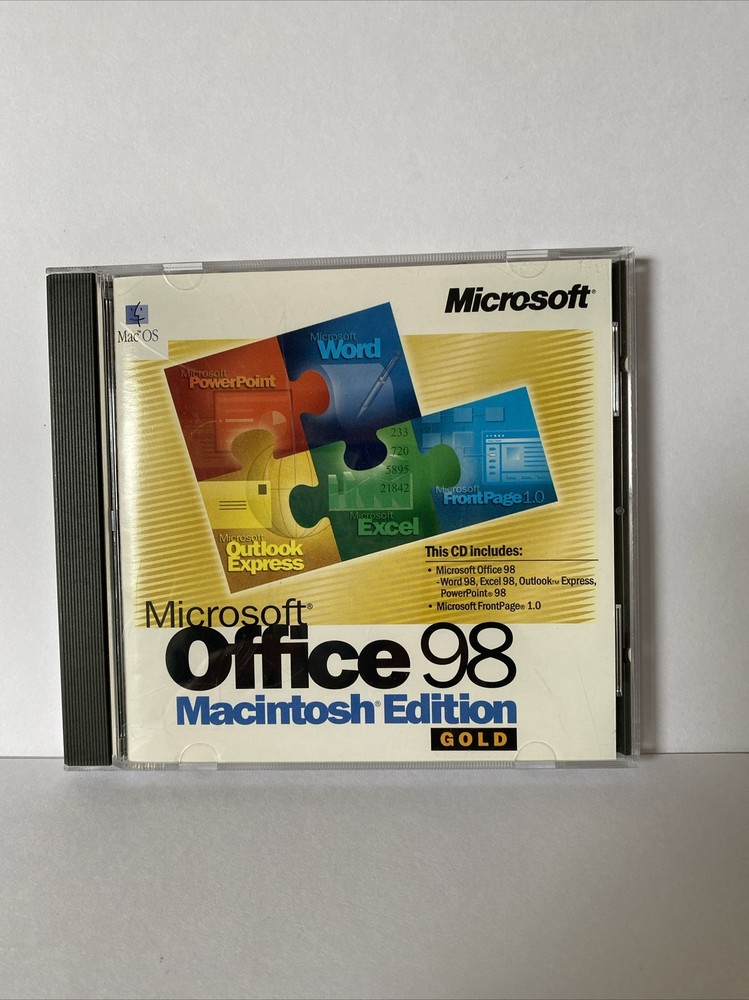 Microsoft Office 98 Gold Macintosh Edition Complete retail box