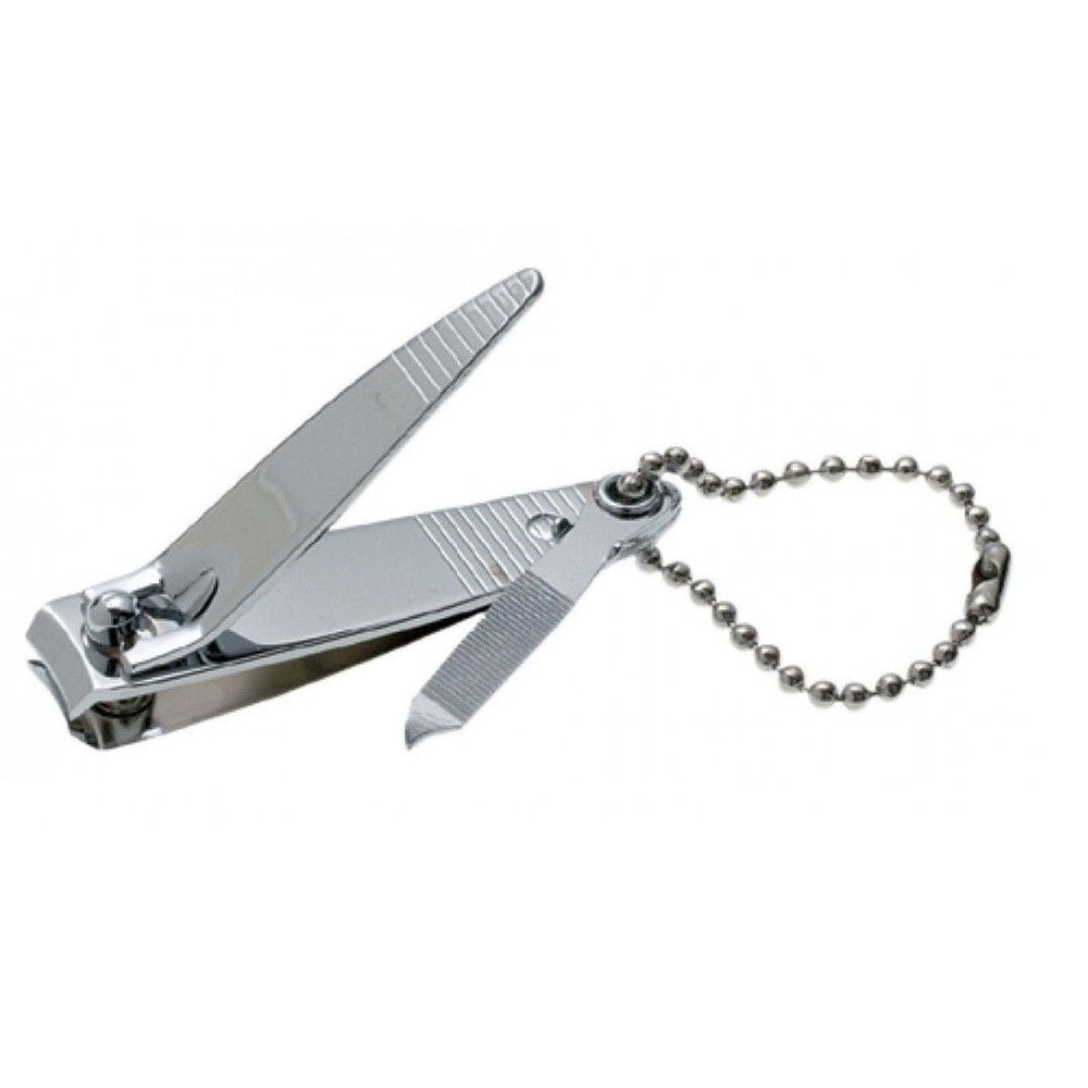 2" Silver Fingernail Clipper with Chain: 1 Pack