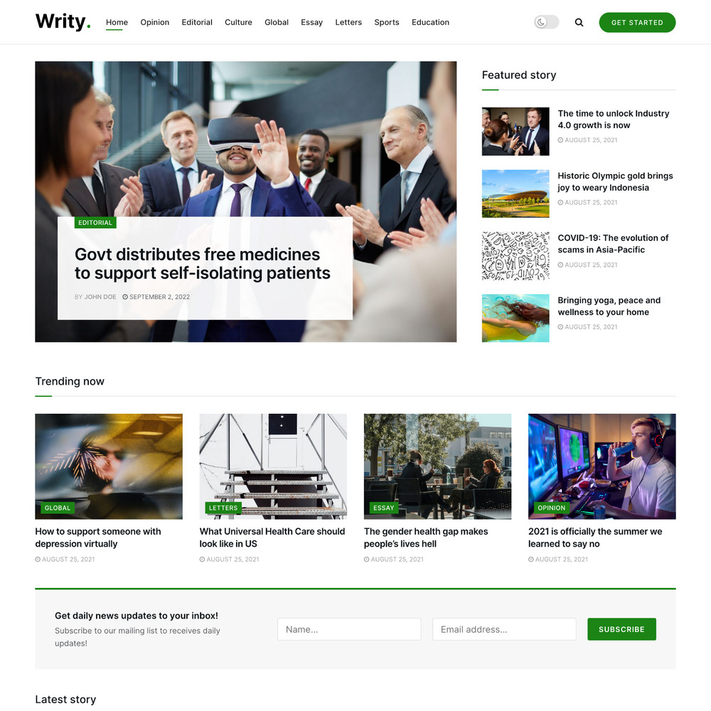 Writing Website Design with Free VPS Web Hosting and Installation