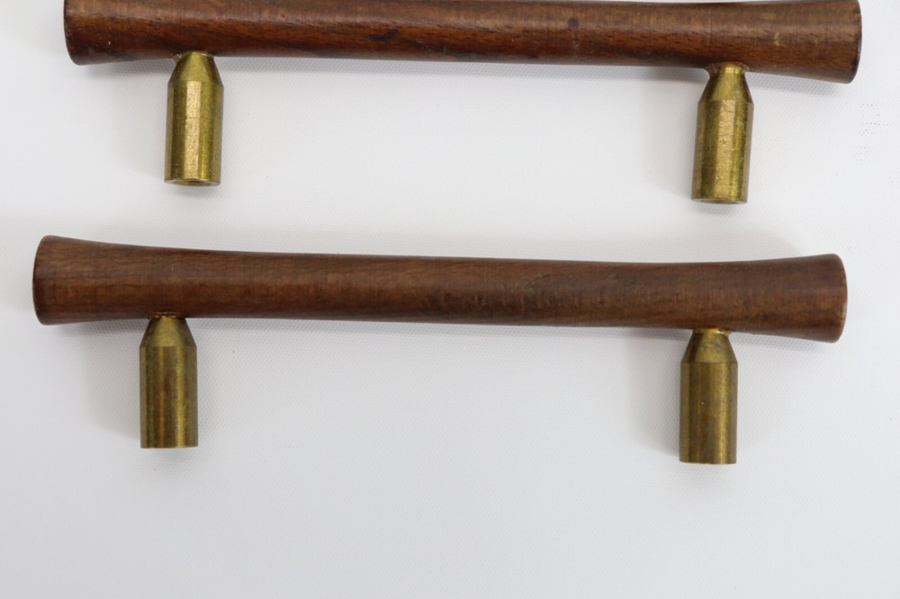 Walnut & Brass Drawer Pulls 3" Centers