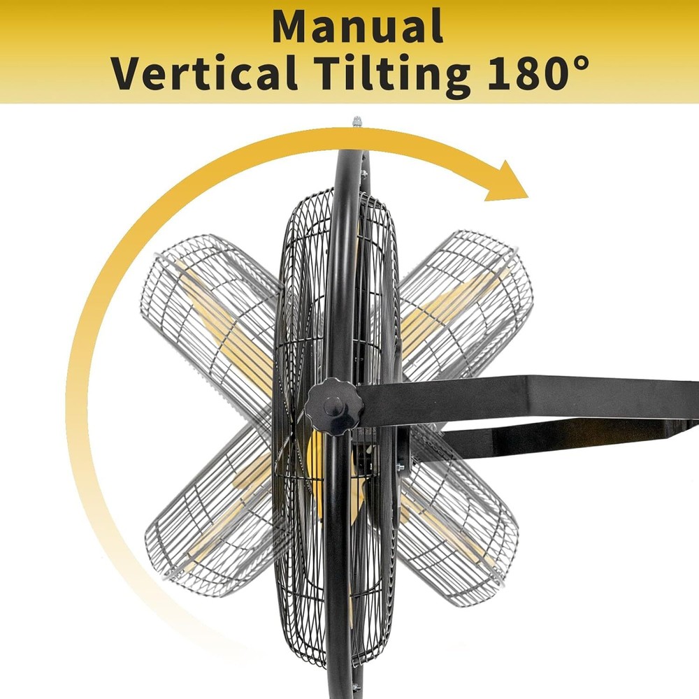 20 inch Orbital Remote Control Wall Mounted Fan, Timer, Oscillation & Tilting