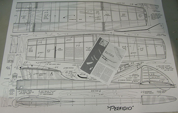 Model Airplane Plans (FF): PERFIDIO Class B 66" Wingspan Record Breaker