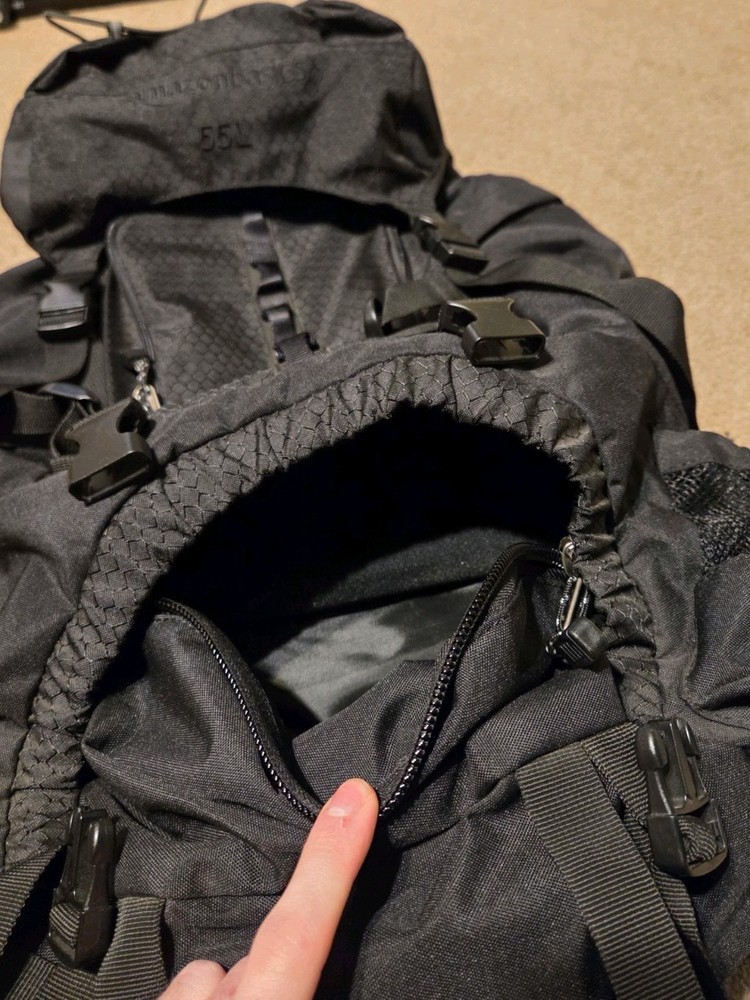 Amazon Basics 55L Backpack Black With Rain Cover