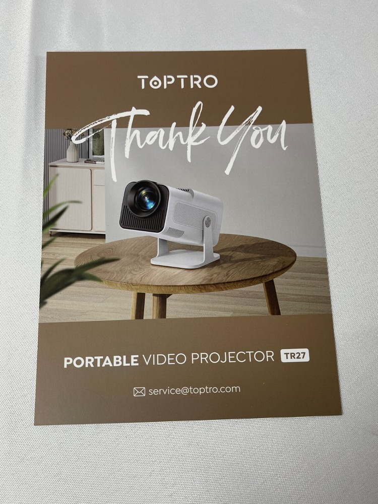 Toptro TR27 White Black Mini 180 Rotatable 720p Native Resolution Projector