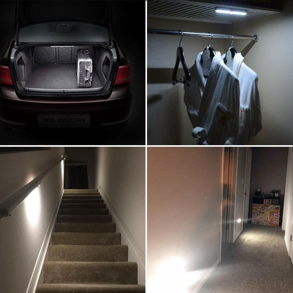 Wireless Under Cabinet Lighting LED Motion Sensor Battery Operated Closet 4pack