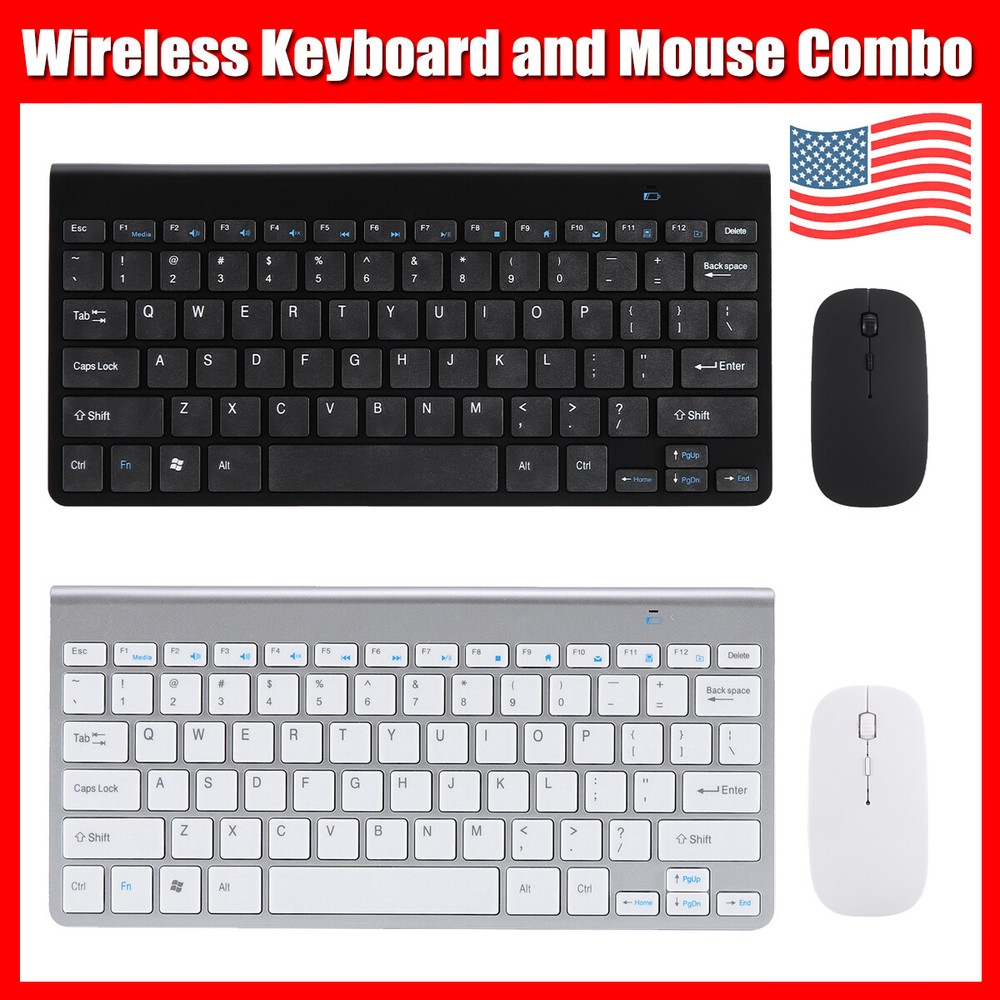 Wireless Keyboard And Mouse Combo Set USB Mini 2.4Ghz For Mac Apple PC Computer