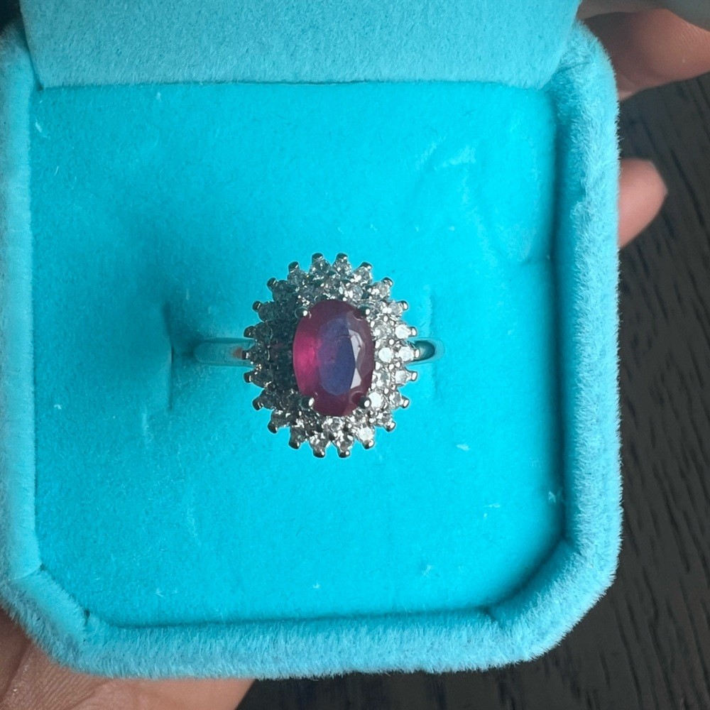 S925 adjustable ruby ring