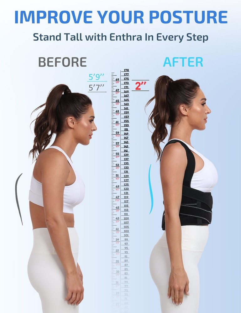Posture Corrector for and Men with Bionic System, Precise Full Back Back Brac...