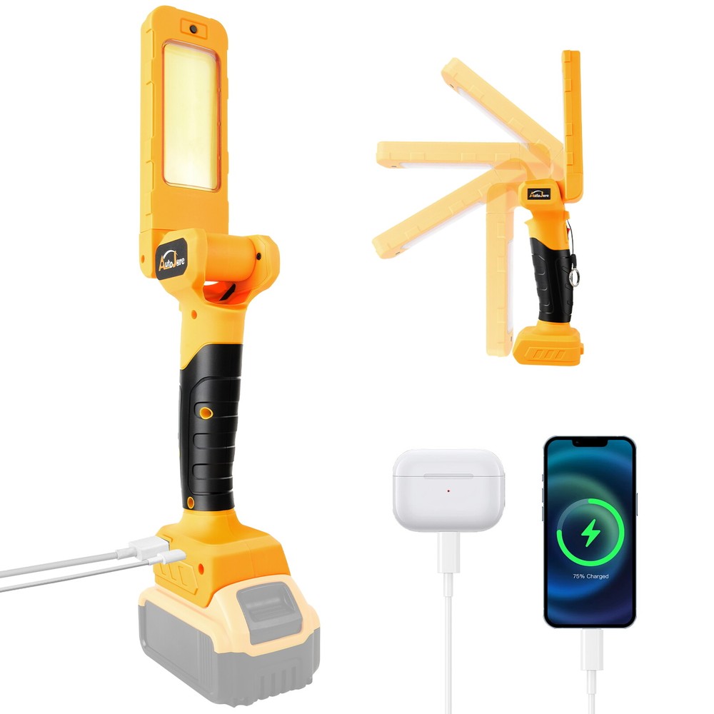 30W 2500LM Cordless LED Flashlight Work Light Powered for DeWalt 20V MAX Battery
