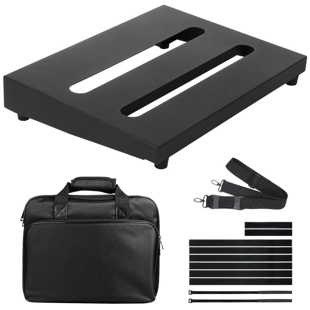 Compact 14" x 10.6" Guitar Pedal Board Bundle