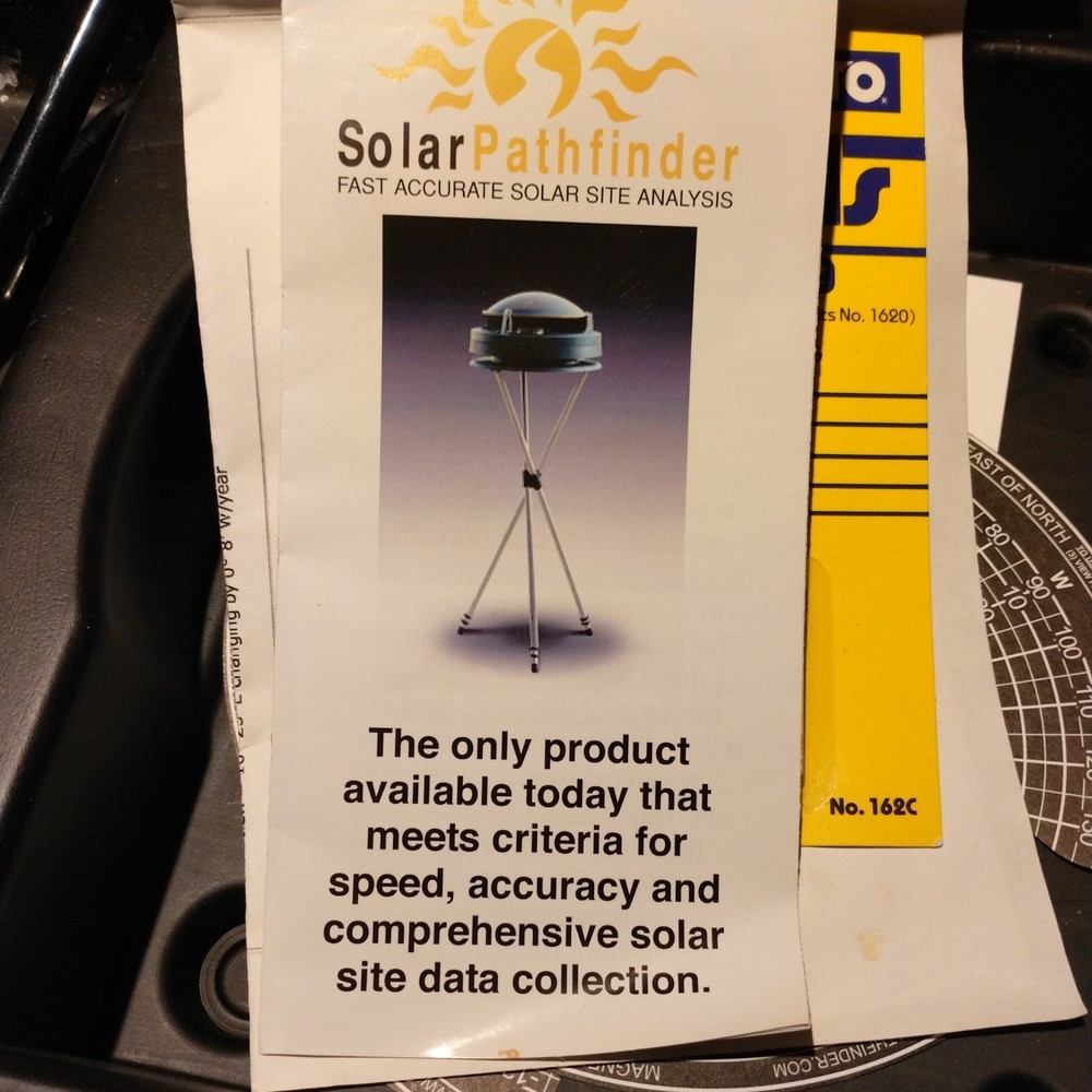 Solar Pathfinder Site Analysis Tool Kit with Tripod PlasticStorage Carry Case