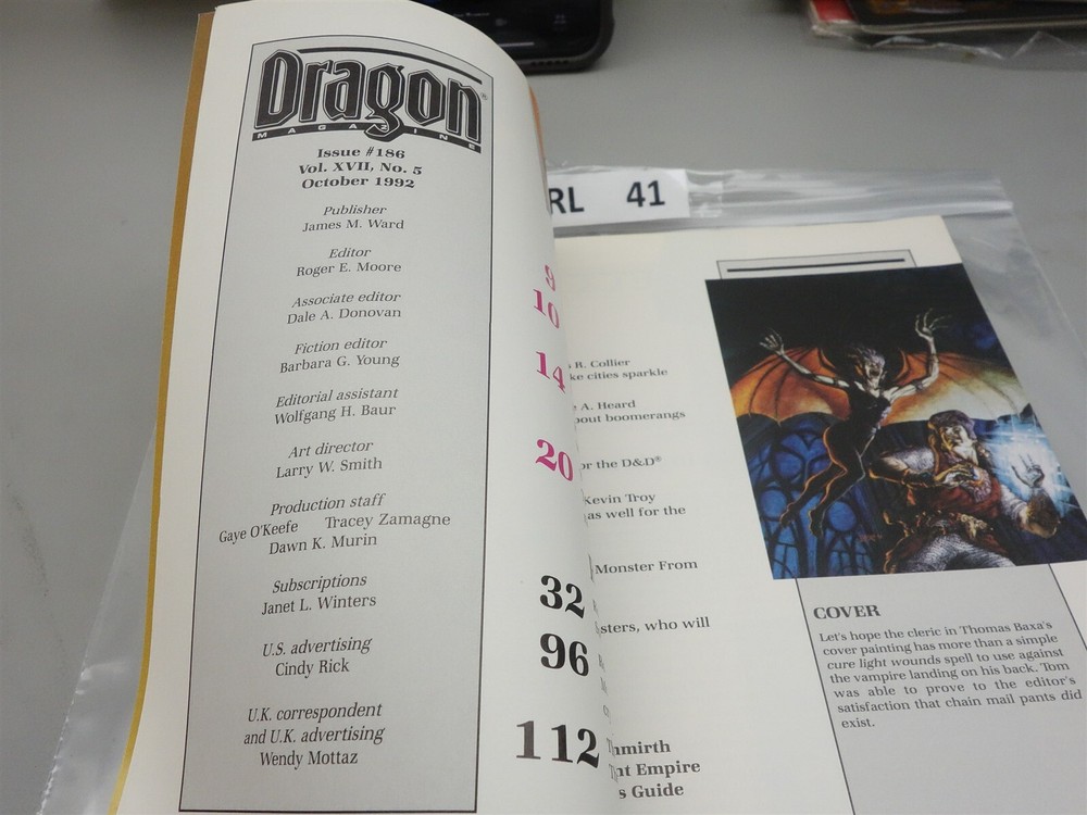 Dragon Magazine: Issue #186 - October 1992 (TSR)