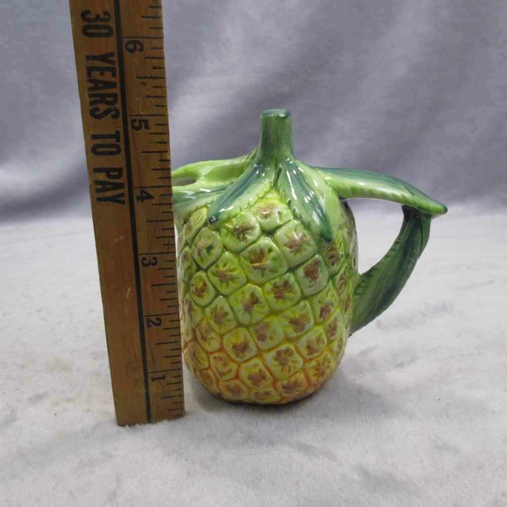 VTG MCM Pineapple Shaped Ceramic Creamer Small Pitcher 9 Ounces