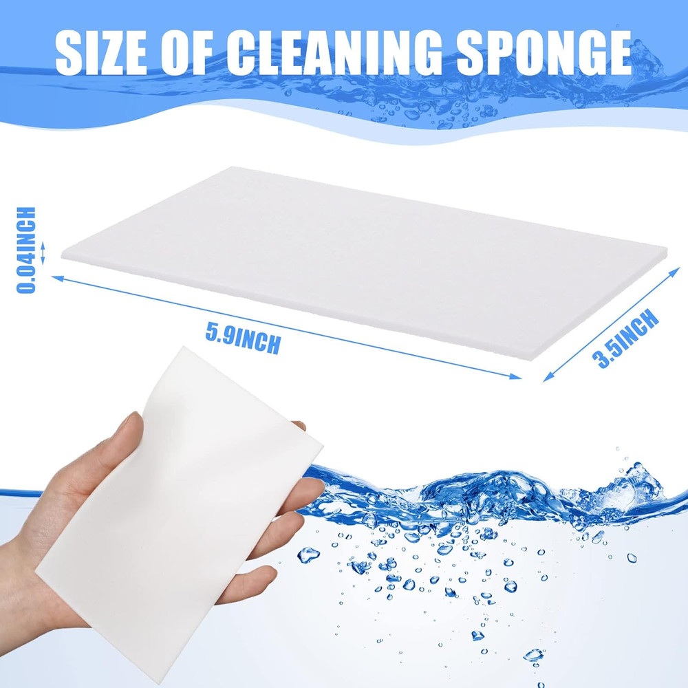 100 Pack Eraser Sheets Sponge Disposable Thin Cleaning Melamine Sheets Foam S...