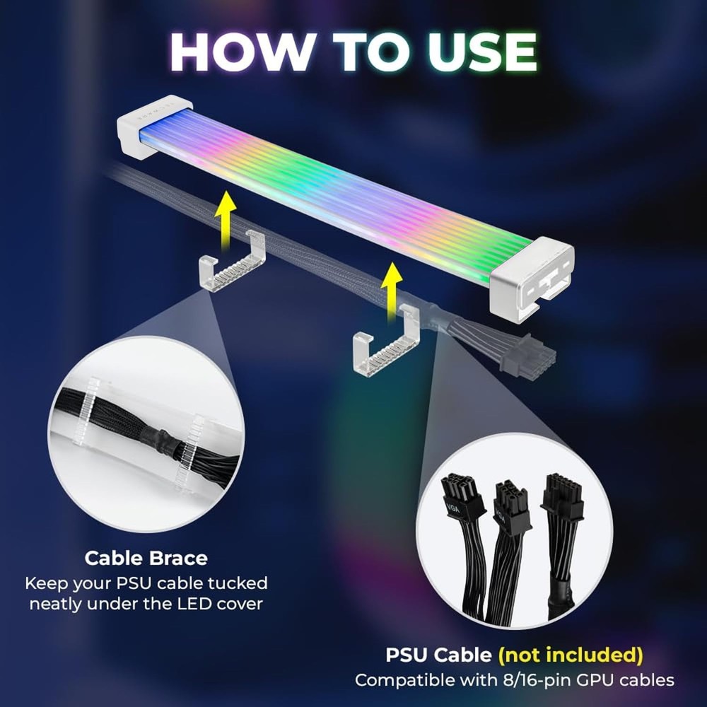 ARGB Cable Extension Kit for Motherboard & GPU - Easy Installation