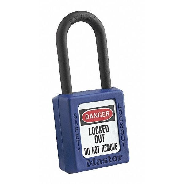 Master Lock 406Blk Lockout Padlock, Keyed Different, Thermoplastic, Black, 1