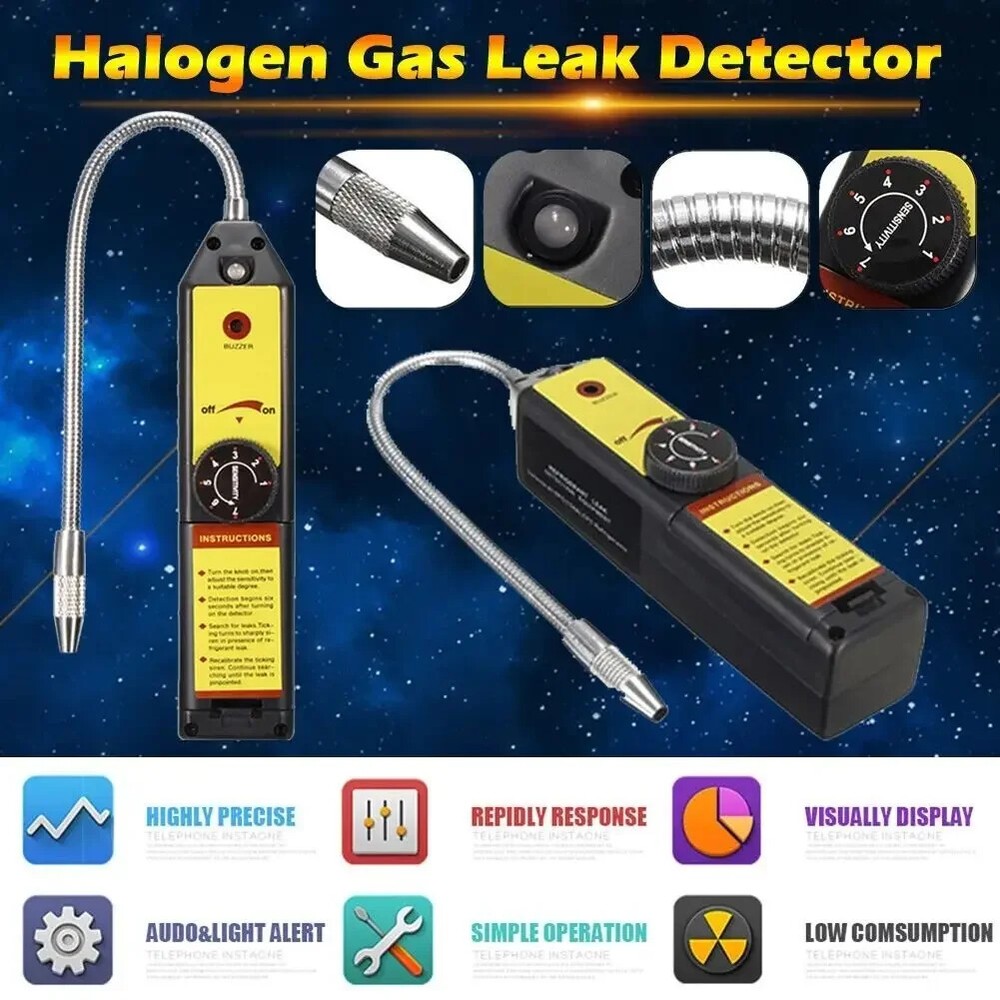 Gas detector gas leak detector Freon gas analyzer CFC HFC Halogen Refrigerant.