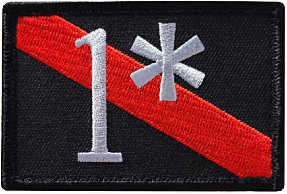 Firefighter 1* (One Ass To Risk) Thin Red Line Patch | 2PC HOOK BACK 3"X2"