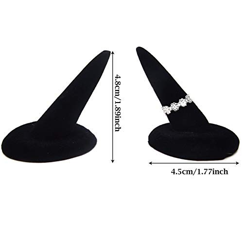 2PCS Black Velvet Finger Ring Display Stand Organizer Stand
